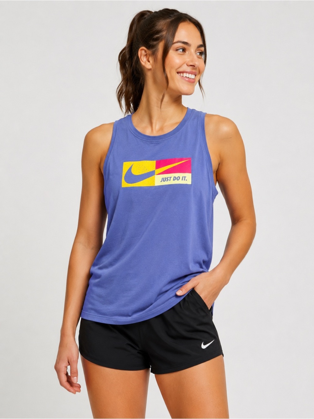 Nike Dri-FIT Icon Clash Graphic Training Tank Sapphire Blue Women’s Large
